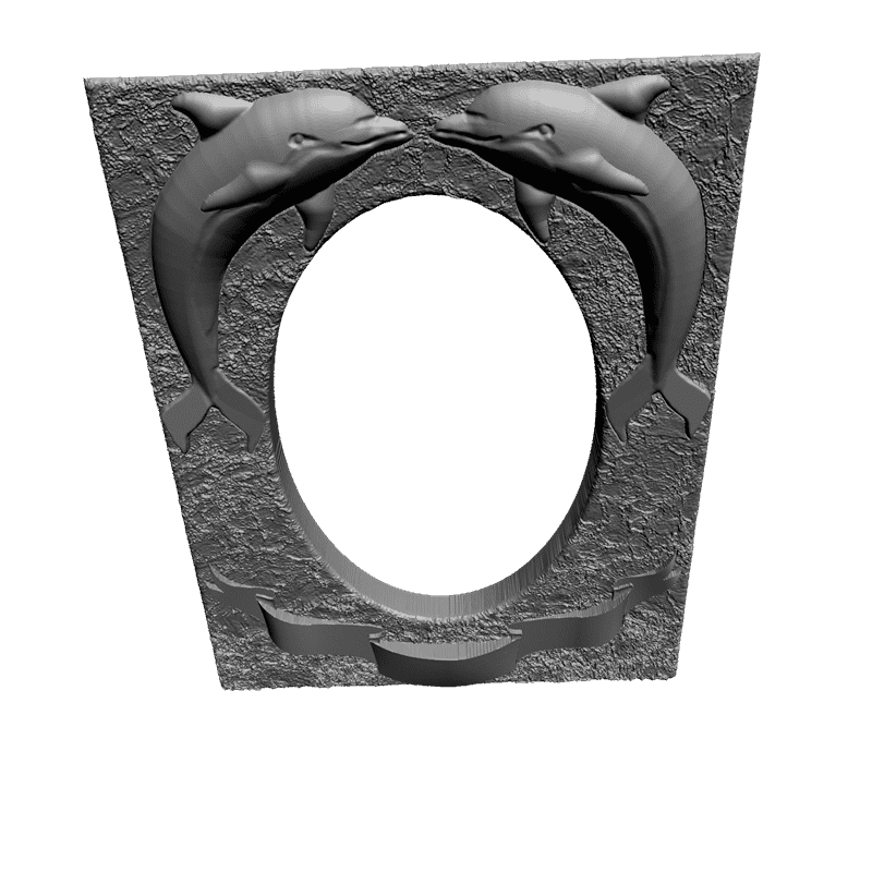картинка Рамка с дельфинами D14-086 3D-STL.COM