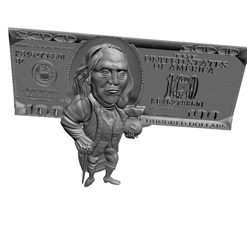 картинка 100 баксов P4-128  3D-STL.COM
