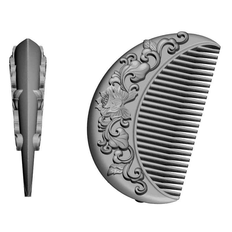 картинка Гребешок с лотосом P4-285 3D-STL.COM