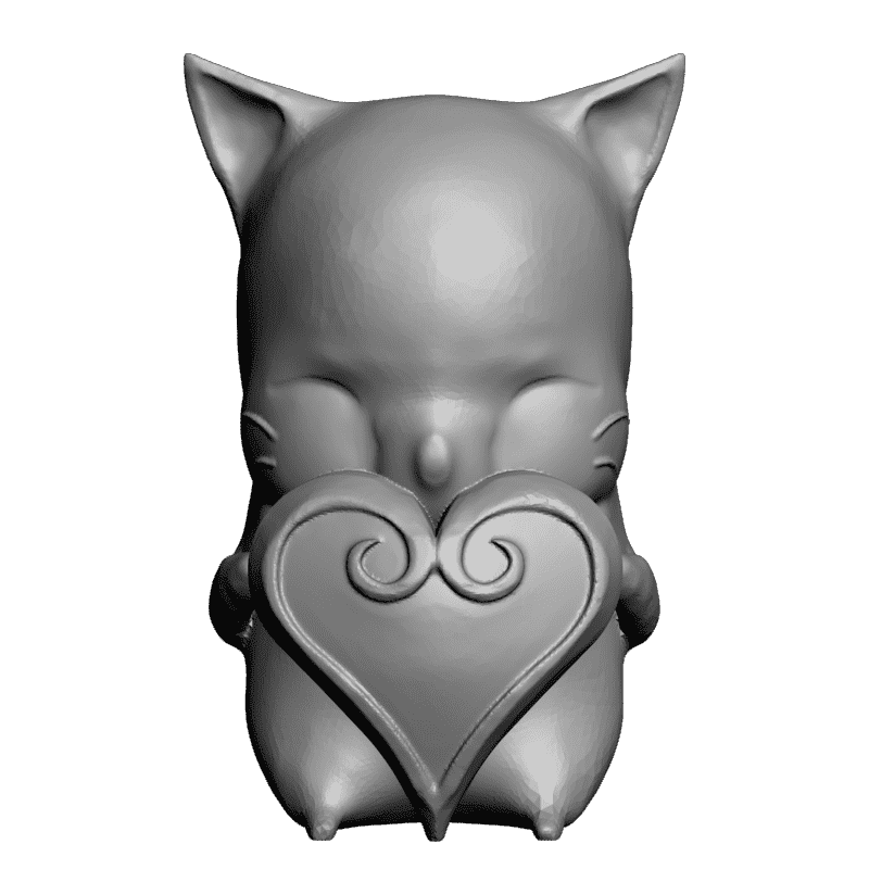 картинка Котик с сердечком PI1-235 3D-STL.COM