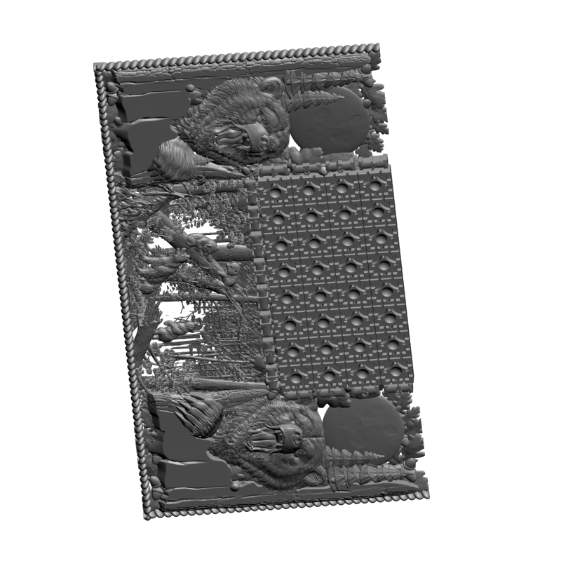 картинка Шахматная доска Медведи 2 PI3-154 3D-STL.COM