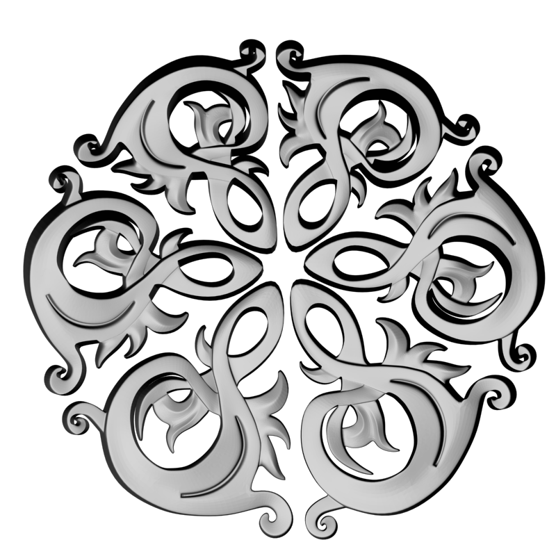 картинка Розетка резная D16-379 3D-STL.COM