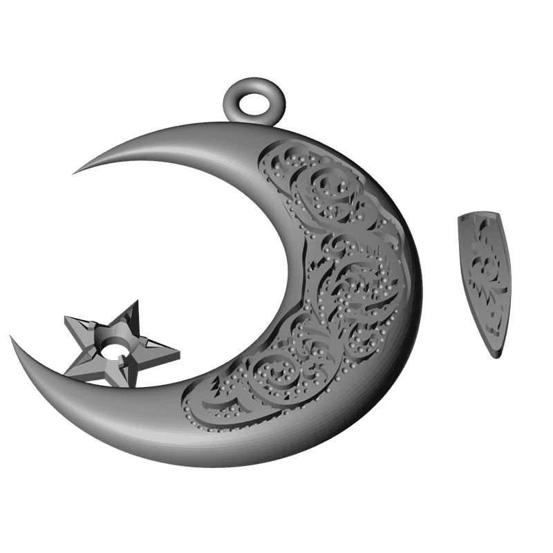 картинка Месяц со звездой RY5-011 3D-STL.COM