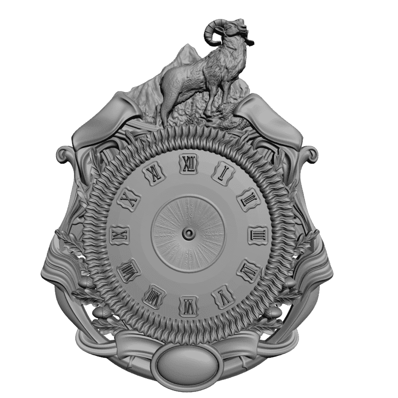 картинка Часы с горным бараном P3-104 3D-STL.COM