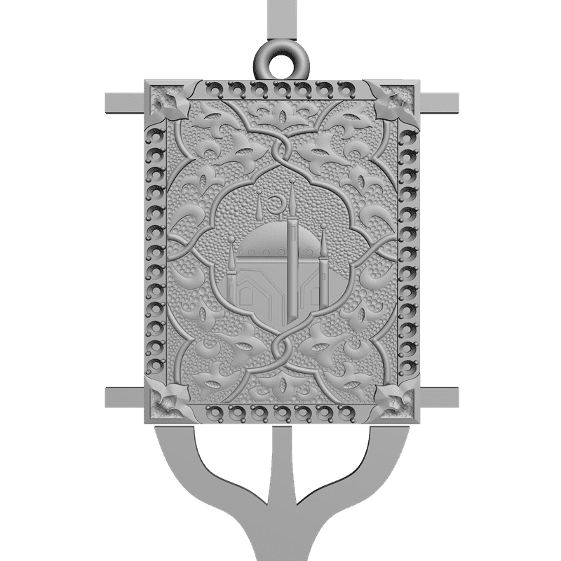 картинка Подвеска с мечетью 2-х сторонняя RY5-032 3D-STL.COM