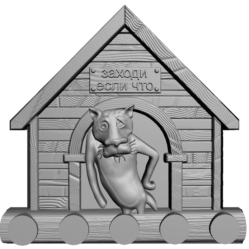 картинка Ключница Волк P4-032 3D-STL.COM