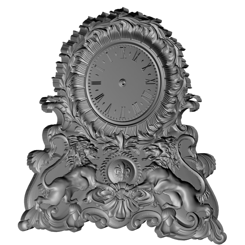 картинка Часы со львами P3-152 3D-STL.COM