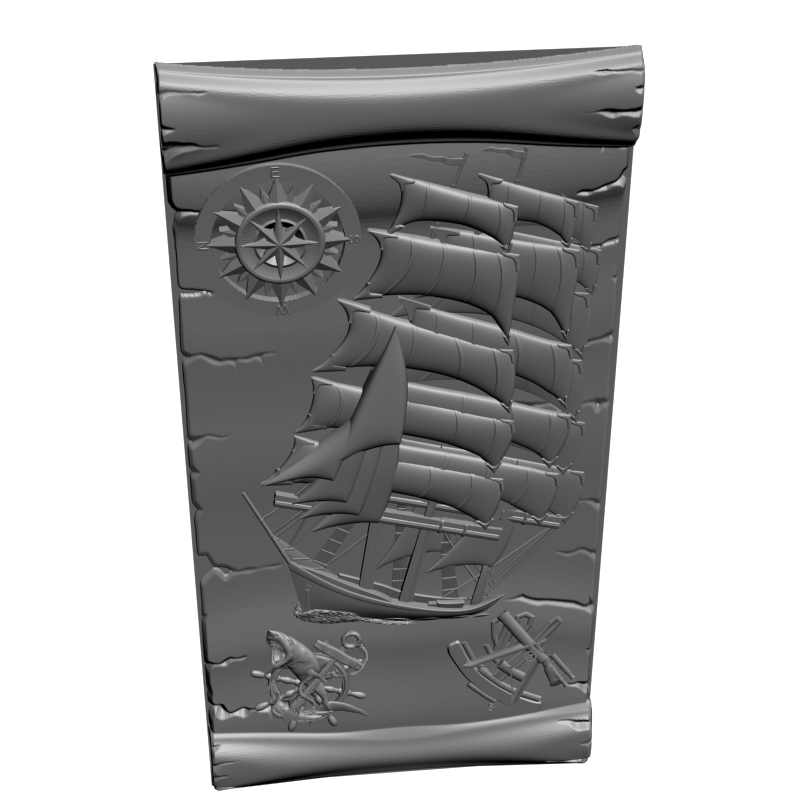 картинка Корабль на пергаменте PI2-094 3D-STL.COM