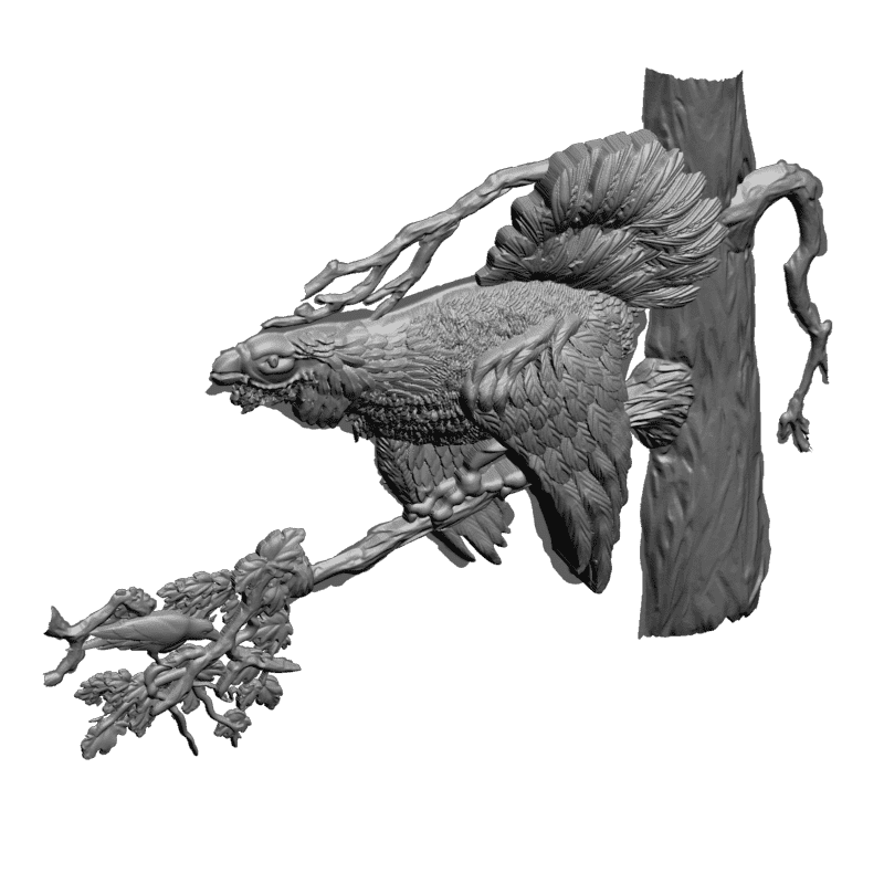 картинка Глехарь на ветке D12-454 3D-STL.COM