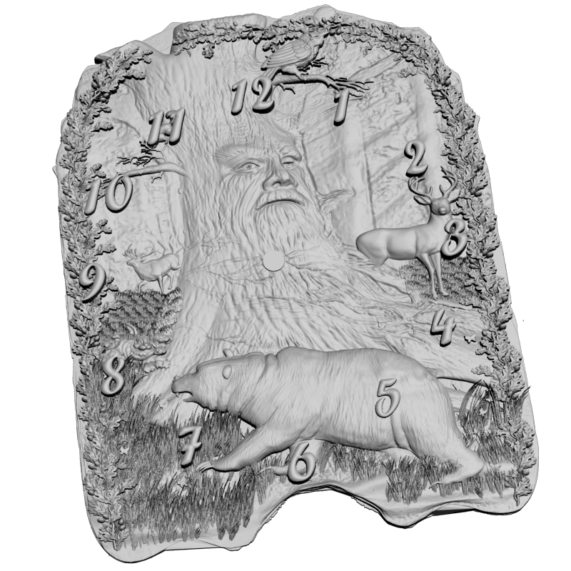 картинка Часы с медведем P3-179 3D-STL.COM