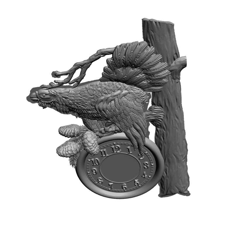 картинка Часы с глухарём P3-018 3D-STL.COM