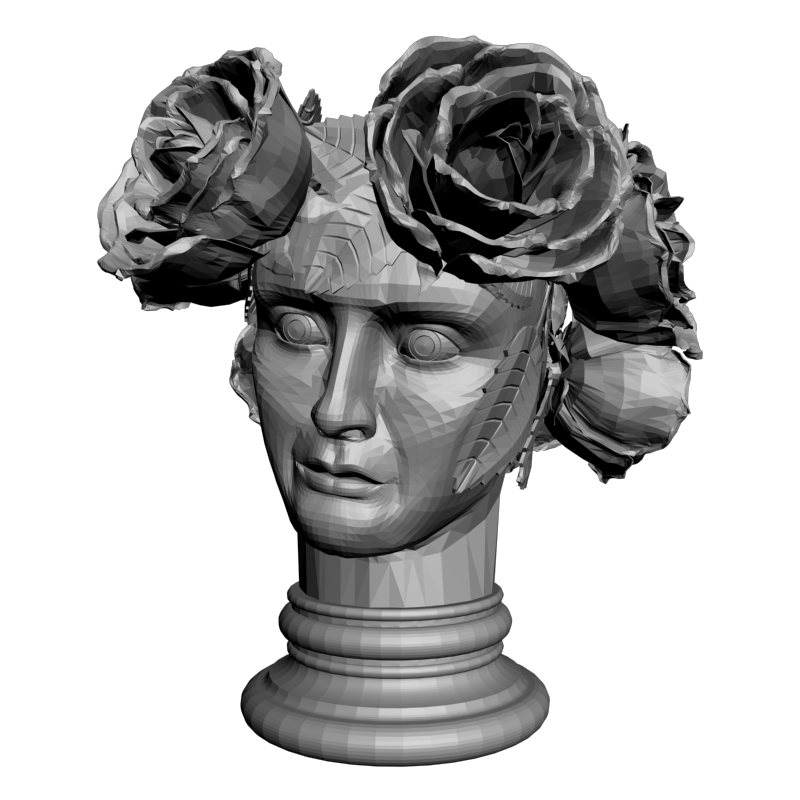 картинка Голова с цветами L5-106 3D-STL.COM