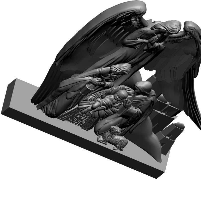 картинка Рождение Христа с большим Ангелом V1-069 3D-STL.COM