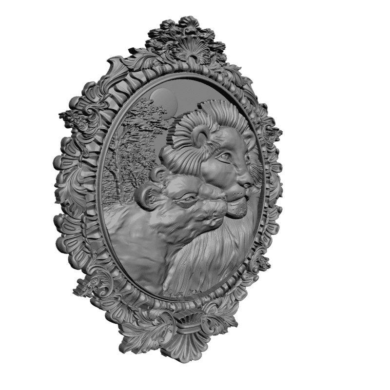 картинка Лев и львицв D12-367 3D-STL.COM
