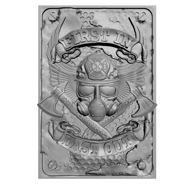 картинка Знак пожарного со щитом с крыльями RG3-097 3D-STL.COM