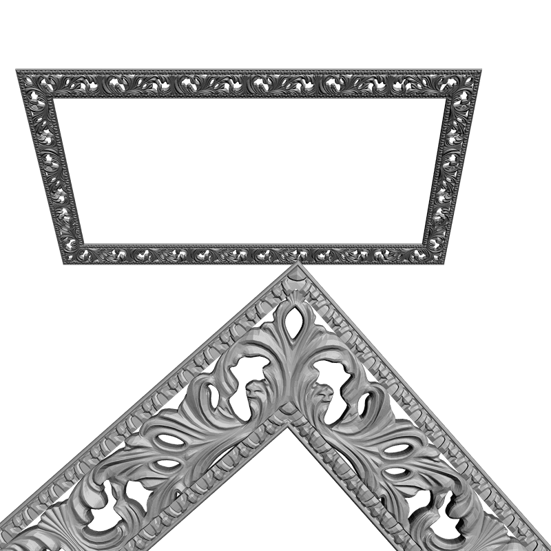 картинка Рама прямоугольная резная D14-132 3D-STL.COM
