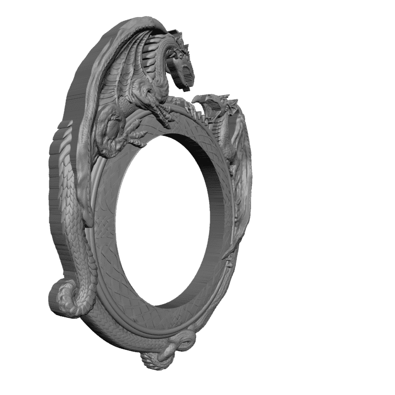 картинка Рама круглая с драконами D14-305 3D-STL.COM