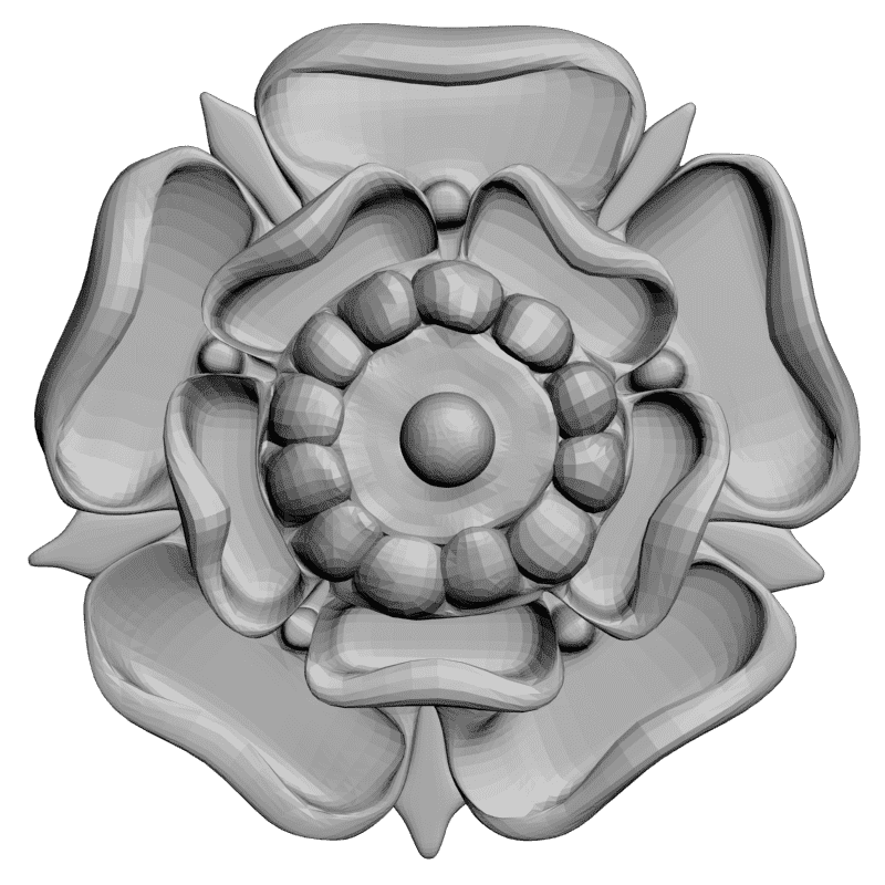 картинка Розетка резная Роза D16-287 3D-STL.COM