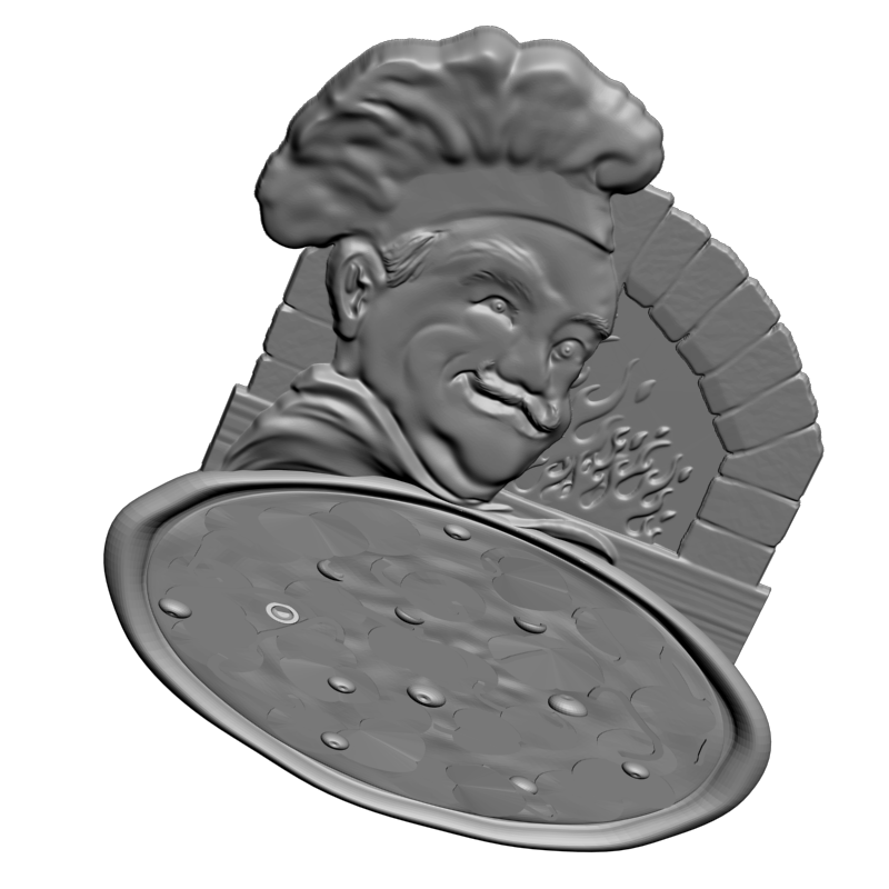 картинка Повар с пицей L1-103 3D-STL.COM