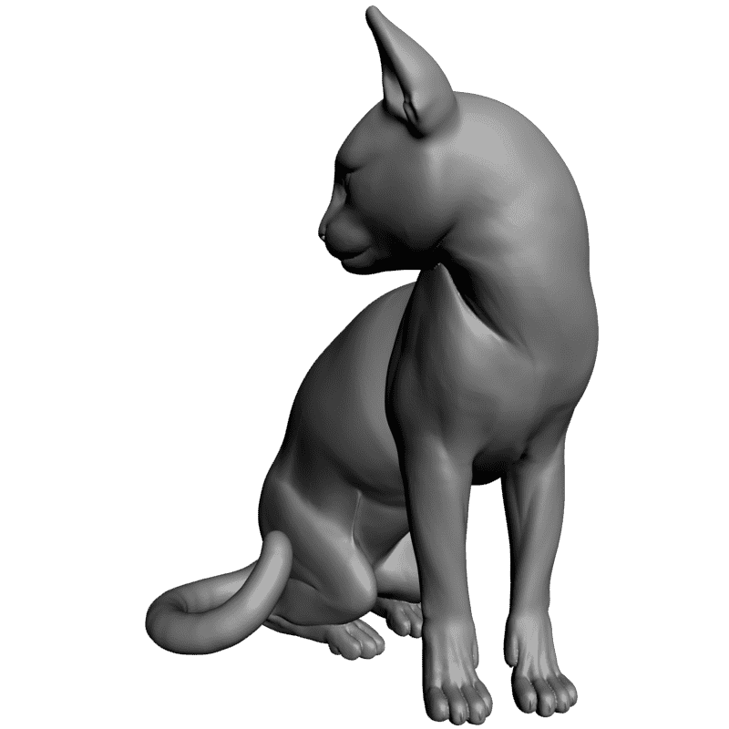 картинка Задумчивый кот F1-144 3D-STL.COM
