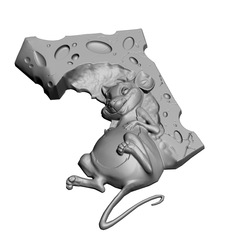 картинка Крыска с сыром P4-445 3D-STL.COM