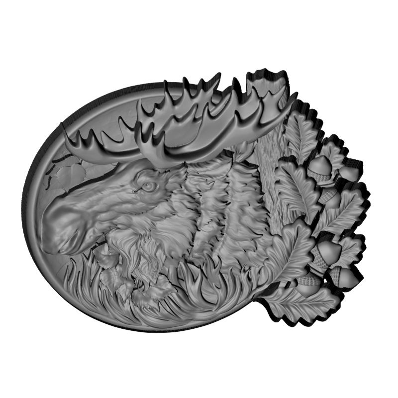картинка Лось под дубом F1-255 3D-STL.COM