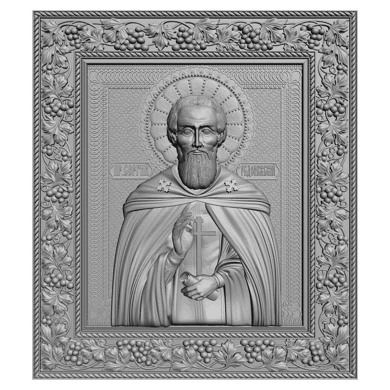 картинка Преподобный Сергий Радонежский V3-112 3D-STL.COM