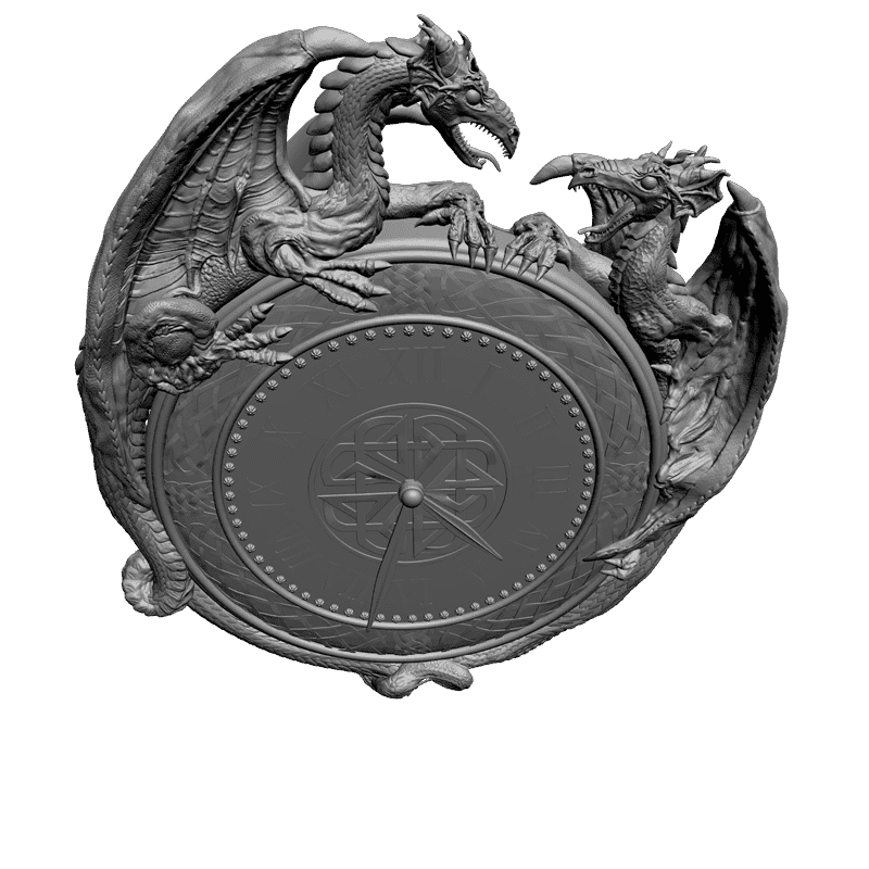 картинка Часы с драконами P3-020 3D-STL.COM
