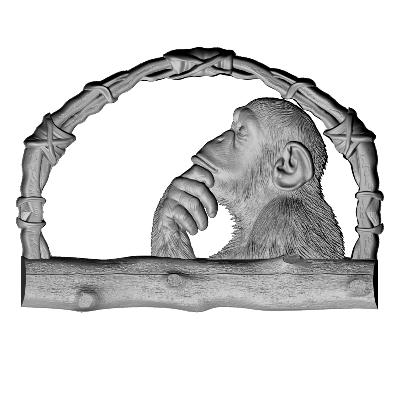 картинка Ключница с обезьяной P4-576 3D-STL.COM