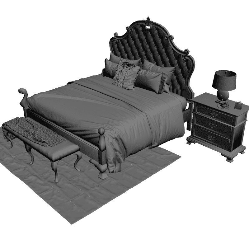 картинка Спальня. Набор мебели M4-080 3D-STL.COM