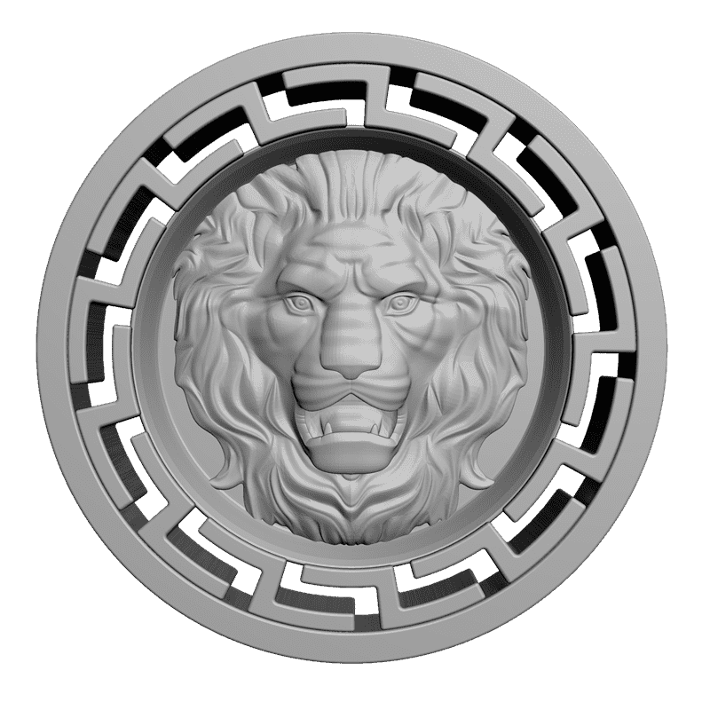 картинка Медальон Лев RY6-007 3D-STL.COM
