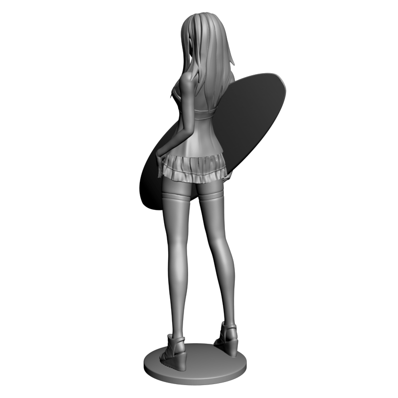 картинка Девушка с доской для серфинга L3-223 3D-STL.COM