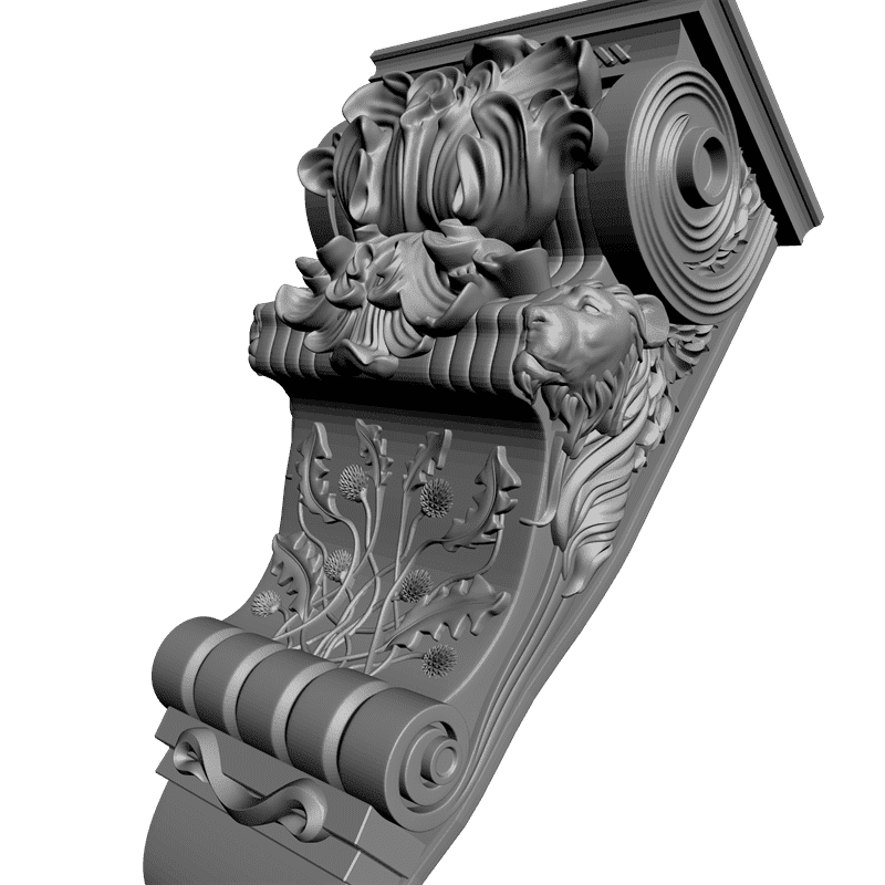 картинка Кронштейн резной D9-118 3D-STL.COM