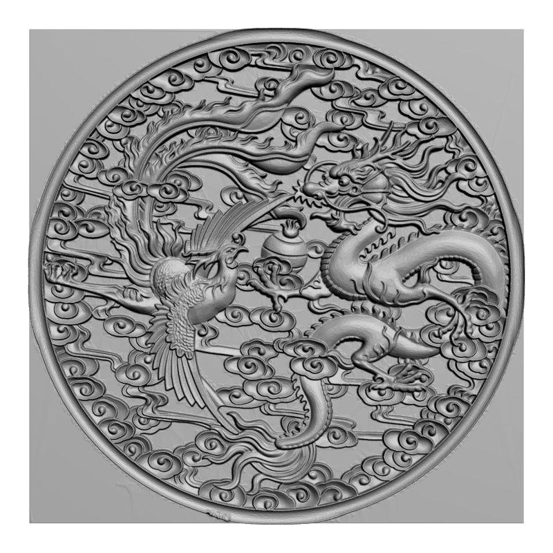 картинка Дракон и жарптица P4-375 3D-STL.COM