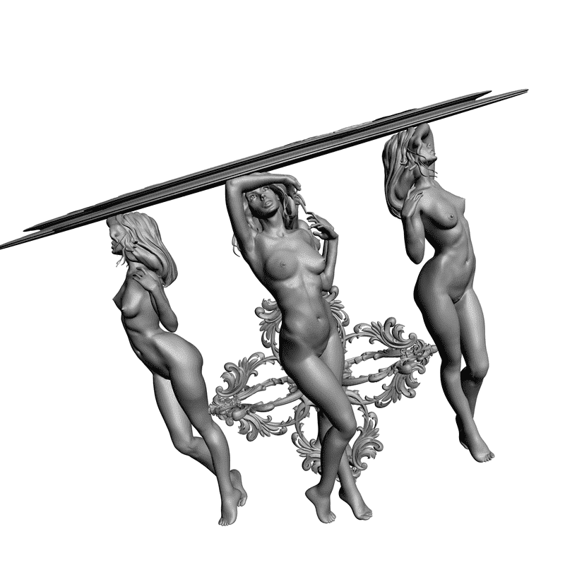 картинка Стол с девушками M8-002 3D-STL.COM