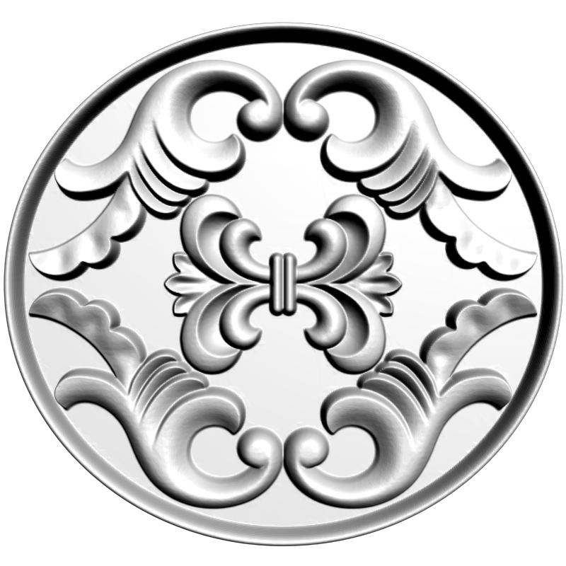 картинка Розетка резная круглая D16-296 3D-STL.COM