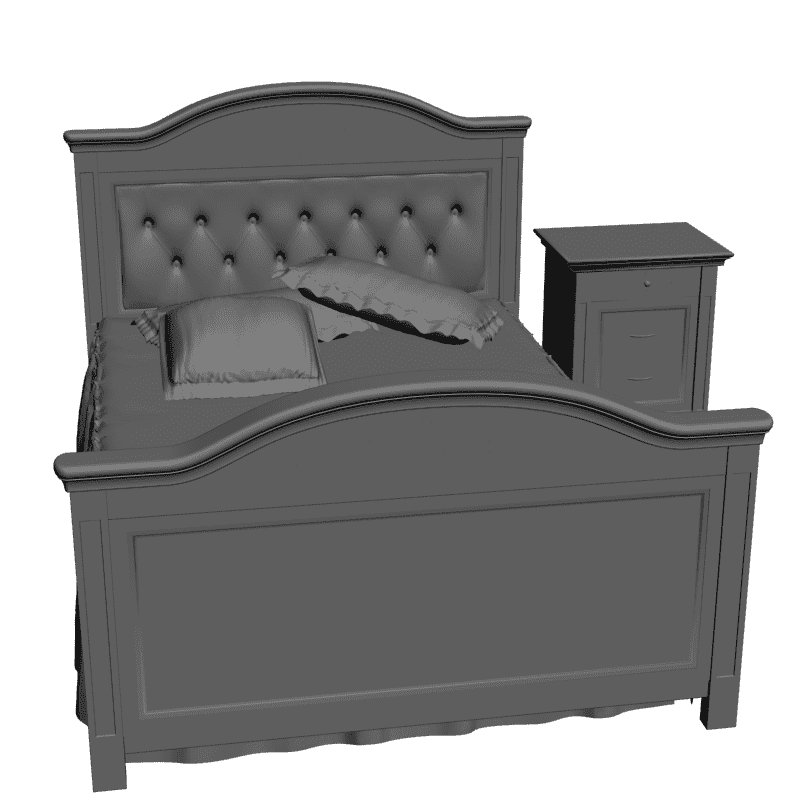 картинка Кровать с тумбочкой M4-090 3D-STL.COM