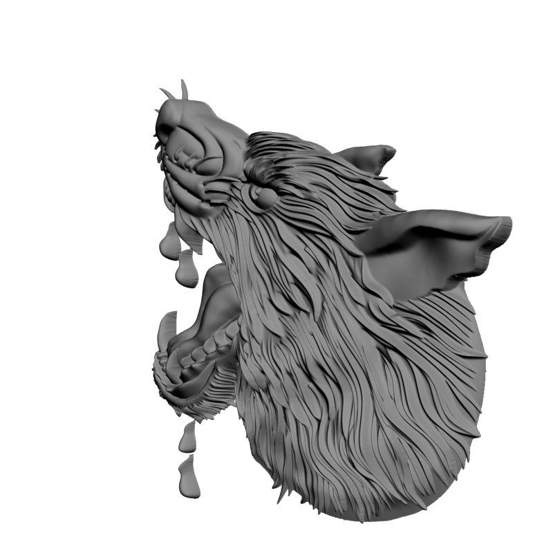 картинка Голова волка F1-223 3D-STL.COM