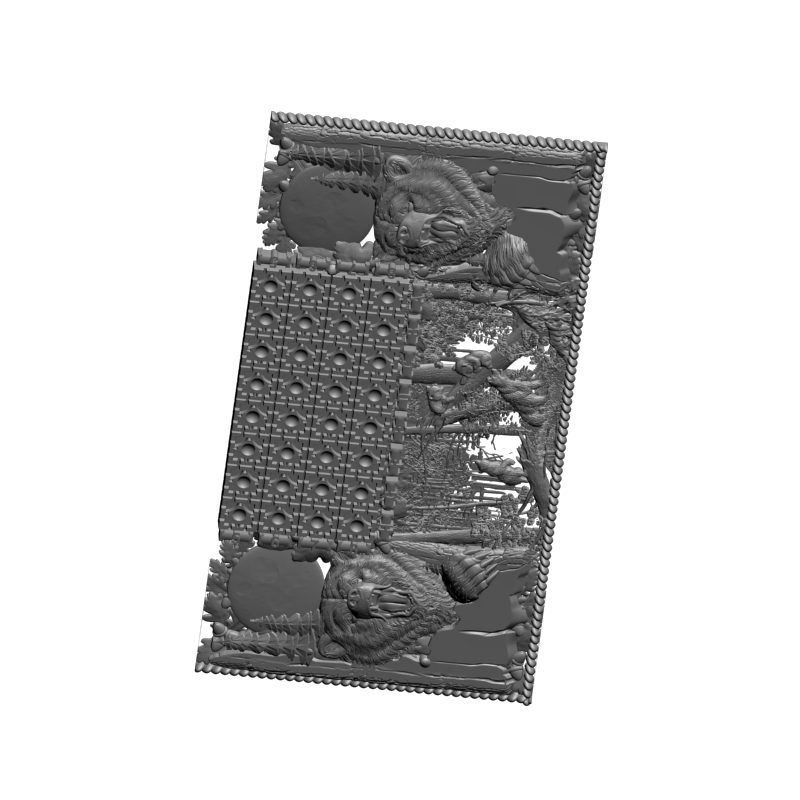картинка Шахматная доска Медведи PI3-153 3D-STL.COM