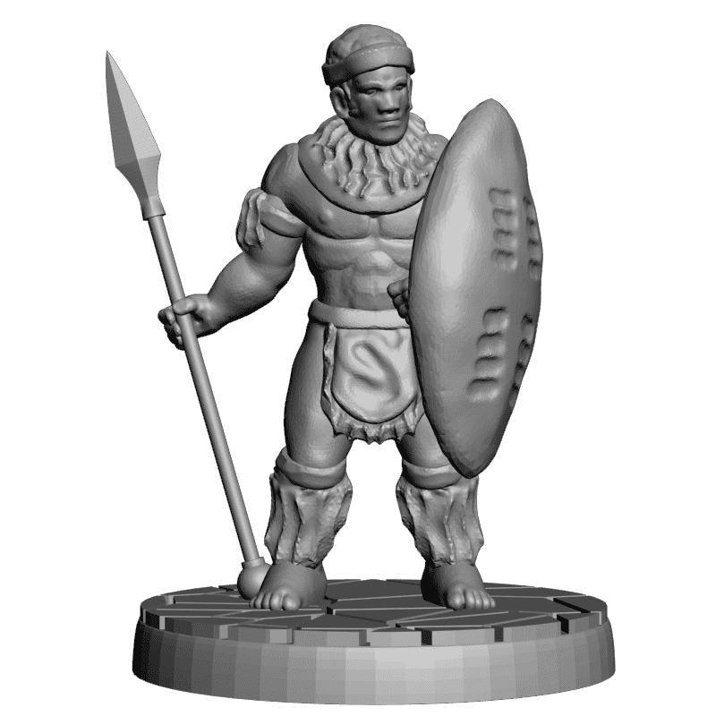 картинка Воин с копьём и мечём L3-278 3D-STL.COM