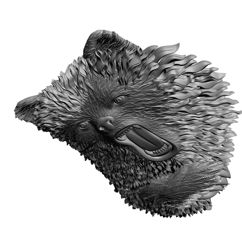 картинка Очень злой медведь F1-036 3D-STL.COM