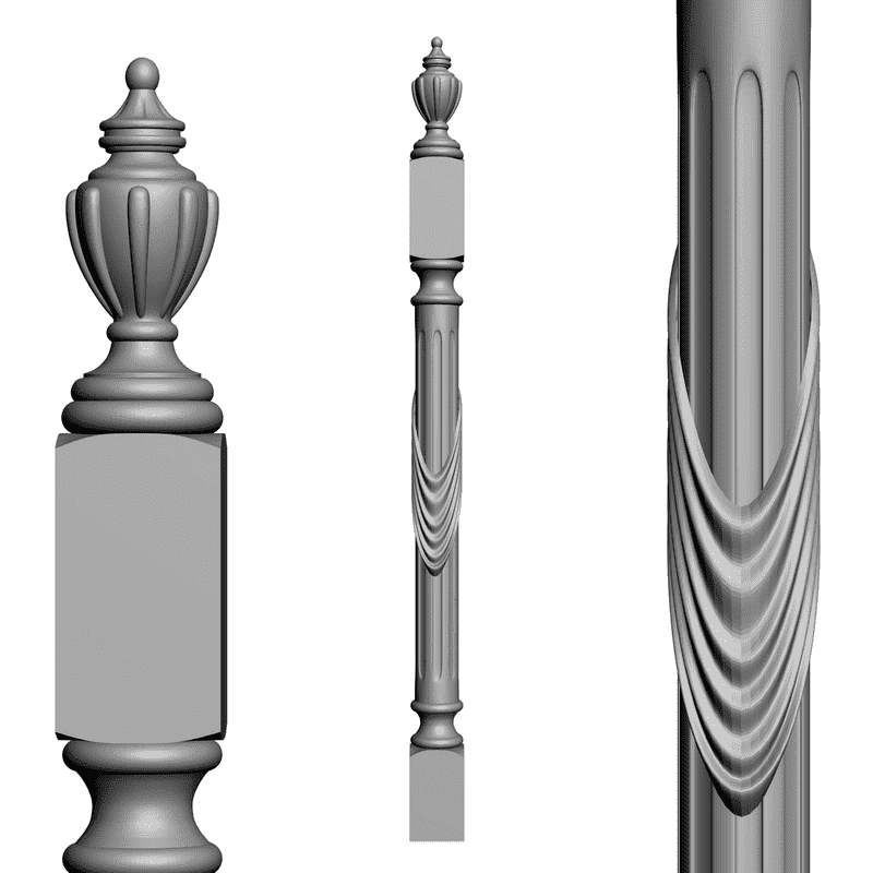 картинка Столб резной D17-002 3D-STL.COM