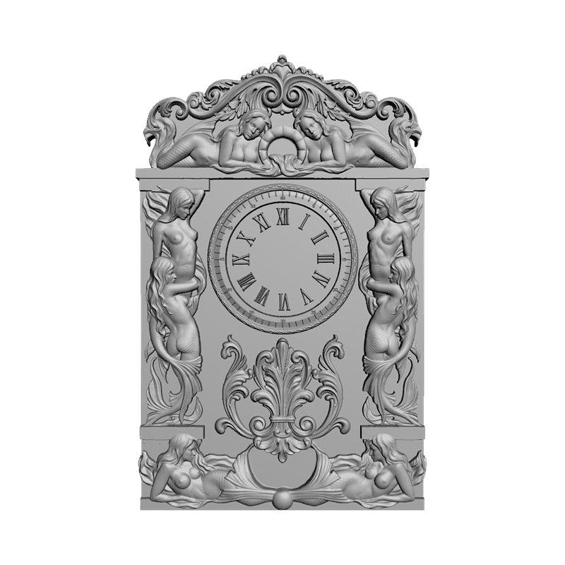 картинка Часы с русалками P3-024 3D-STL.COM