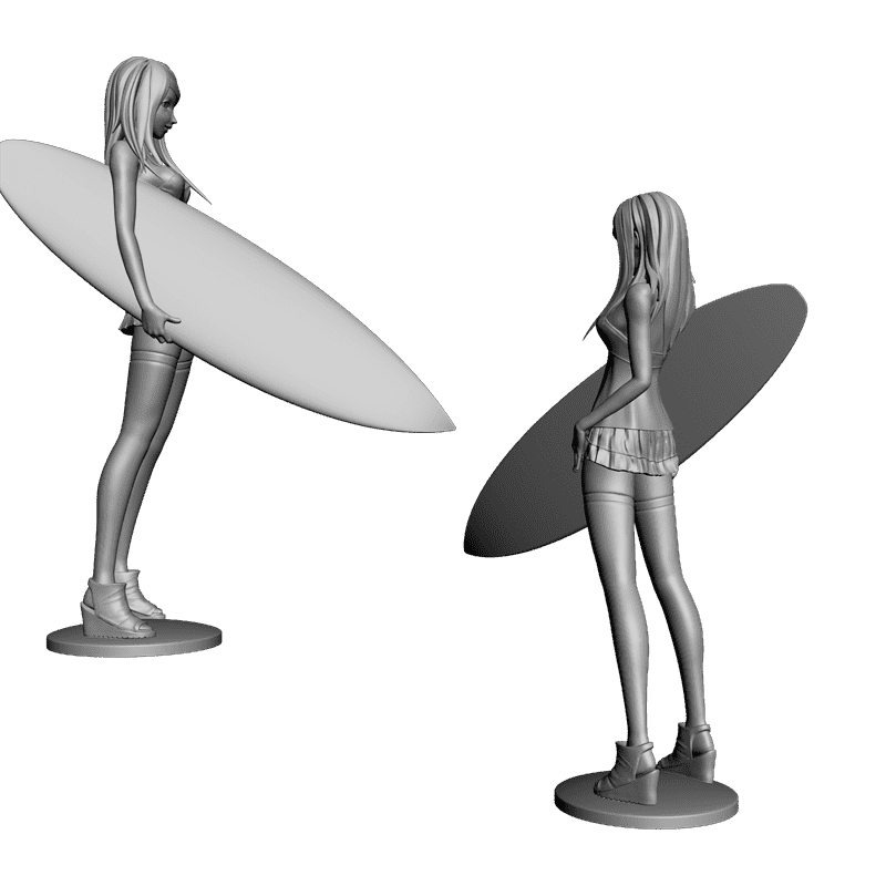 картинка Девушка с доской + подетально L3-088 3D-STL.COM