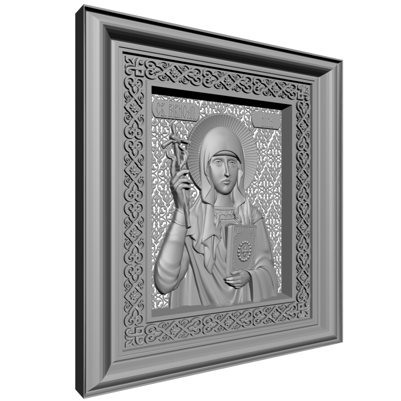 картинка Святая Нина в окладе V3-352 3D-STL.COM