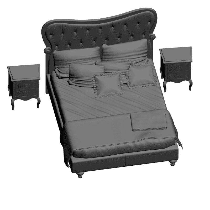 картинка Кровать с тумбочками Cantori M4-111 3D-STL.COM