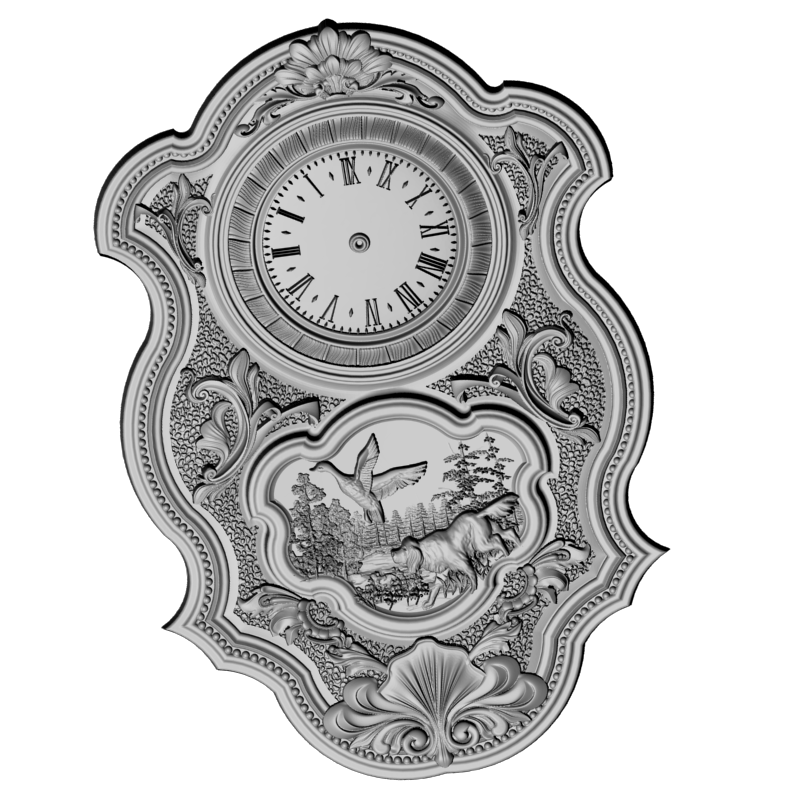 картинка Часы охотника настенные P3-178 3D-STL.COM