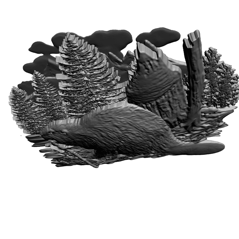 картинка Бобёр за работой F1-053 3D-STL.COM