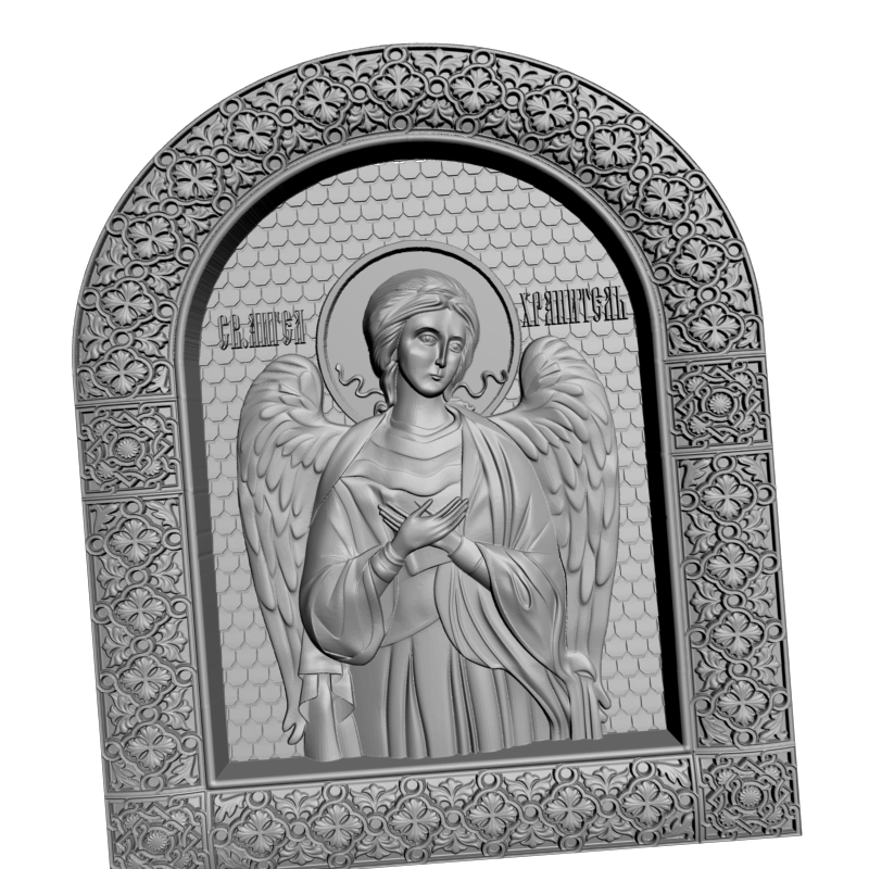 картинка Ангел хранитель в полукруге V3-374 3D-STL.COM