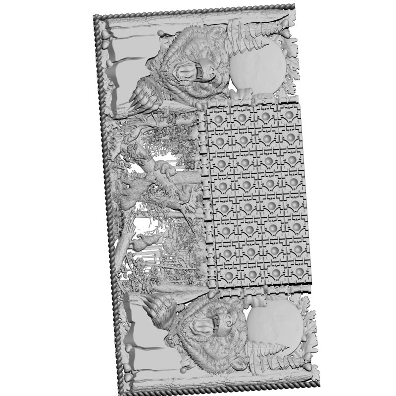картинка Шахматная доска Медведи 2 PI3-154 3D-STL.COM